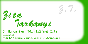 zita tarkanyi business card